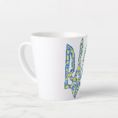 Oekraïens nationaal embleem trident tryzub etnical latte mok (Linkerhoek)