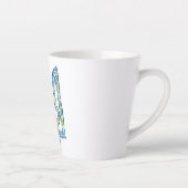 Oekraïens nationaal embleem trident tryzub etnical latte mok (Rechts)