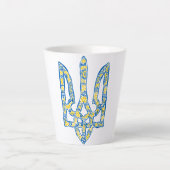 Oekraïens nationaal embleem trident tryzub etnical latte mok (Voorkant)