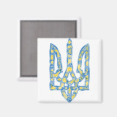 Oekraïens nationaal embleem trident tryzub etnical magneet (Voorkant / Achterkant)