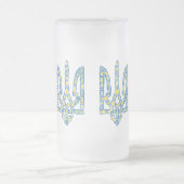 Oekraïens nationaal embleem trident tryzub etnical matglas bierpul (Center)