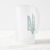 Oekraïens nationaal embleem trident tryzub etnical matglas bierpul (Voorkant rechts)