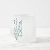 Oekraïens nationaal embleem trident tryzub etnical matglas koffiemok (Voorkant links)