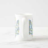 Oekraïens nationaal embleem trident tryzub etnical porselein kop (Achterkant)