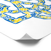 Oekraïens nationaal embleem trident tryzub etnical poster (Hoek)