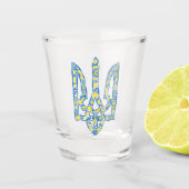 Oekraïens nationaal embleem trident tryzub etnical shot glas (Voorkant)