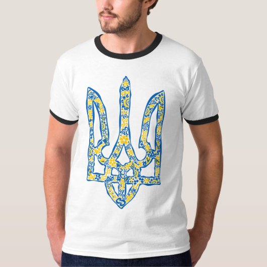 Oekraïens nationaal embleem trident tryzub etnical t-shirt (Voorkant)