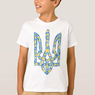 Oekraïens nationaal embleem trident tryzub etnical t-shirt