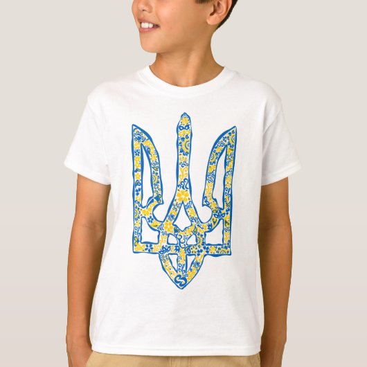 Oekraïens nationaal embleem trident tryzub etnical t-shirt (Voorkant)