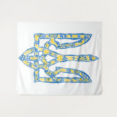 Oekraïens nationaal embleem trident tryzub etnical wandkleed (Voorkant (horizontaal))