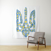 Oekraïens nationaal embleem trident tryzub etnical wandkleed (In situ)