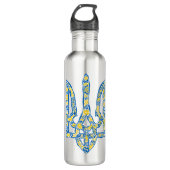 Oekraïens nationaal embleem trident tryzub etnical waterfles  (Voorkant)