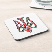 Oekraïens nationaal embleem trident tryzub gestili bier onderzetter (Linkerzijde)