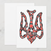 Oekraïens nationaal embleem trident tryzub gestili feestdagenkaart (Voorkant / Achterkant)