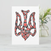 Oekraïens nationaal embleem trident tryzub gestili feestdagenkaart (Staand voorkant)