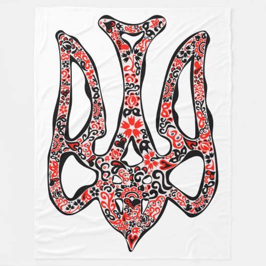 Oekraïens nationaal embleem trident tryzub gestili fleece deken (Voorkant)