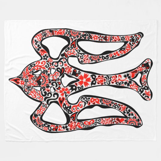 Oekraïens nationaal embleem trident tryzub gestili fleece deken (Voorkant (Horizontaal))