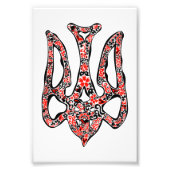 Oekraïens nationaal embleem trident tryzub gestili foto afdruk (Voorkant)