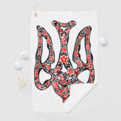 Oekraïens nationaal embleem trident tryzub gestili golfhanddoek (Insitu)