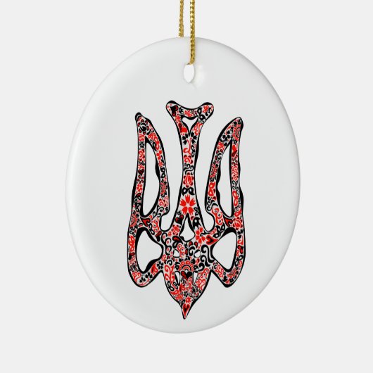 Oekraïens nationaal embleem trident tryzub gestili keramisch ornament (Rechts)