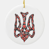 Oekraïens nationaal embleem trident tryzub gestili keramisch ornament (Achterkant)