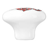 Oekraïens nationaal embleem trident tryzub gestili keramische knop (Zijkant)