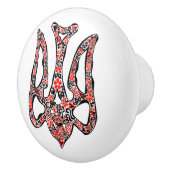 Oekraïens nationaal embleem trident tryzub gestili keramische knop (Rechts)