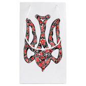 Oekraïens nationaal embleem trident tryzub gestili klein cadeauzakje (Achterkant)