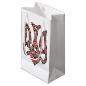 Oekraïens nationaal embleem trident tryzub gestili klein cadeauzakje (Voorkant Gekanteld)