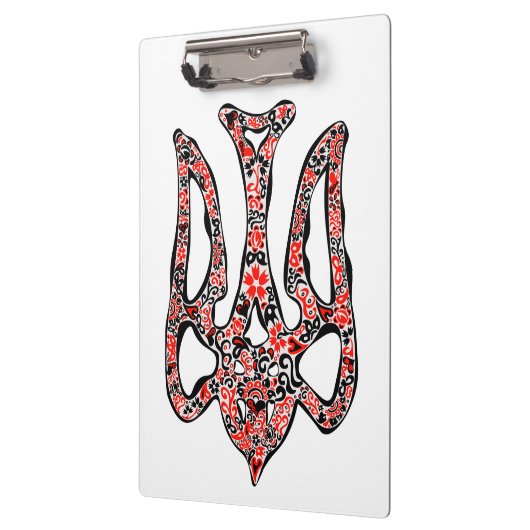 Oekraïens nationaal embleem trident tryzub gestili klembord (Links)