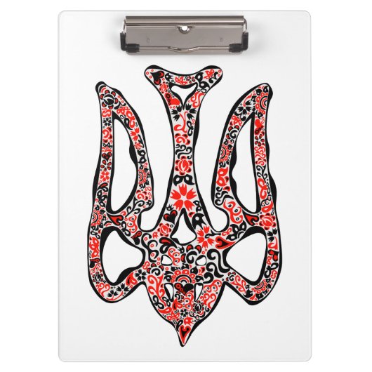 Oekraïens nationaal embleem trident tryzub gestili klembord (Voorkant)