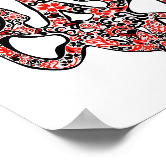 Oekraïens nationaal embleem trident tryzub gestili poster (Hoek)