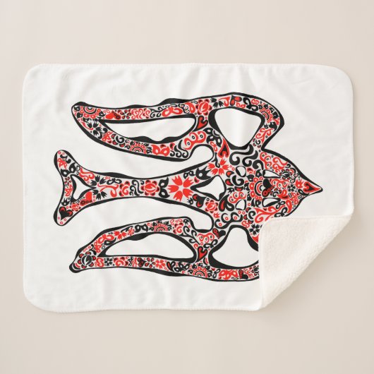 Oekraïens nationaal embleem trident tryzub gestili sherpa deken (Voorkant (horizontaal))