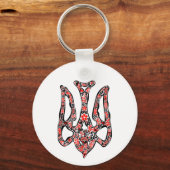 Oekraïens nationaal embleem trident tryzub gestili sleutelhanger (Achterkant)