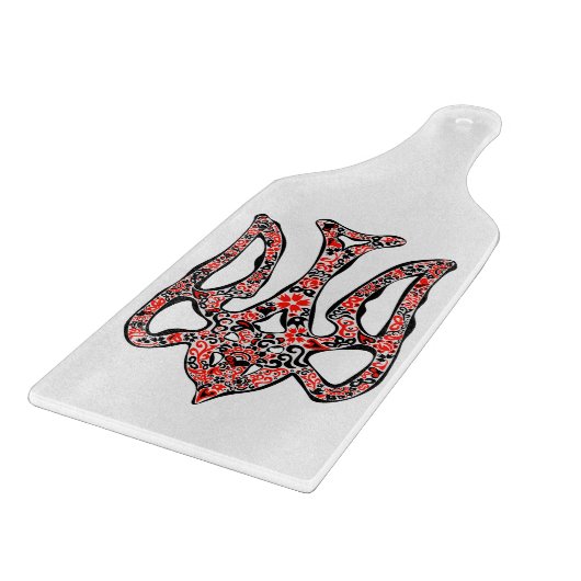 Oekraïens nationaal embleem trident tryzub gestili snijplank (Hoek)