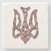 Oekraïens nationaal embleem trident tryzub gestili stenen onderzetter (Voorkant)