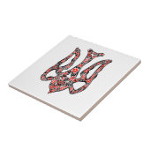 Oekraïens nationaal embleem trident tryzub gestili tegeltje (Zijkant)