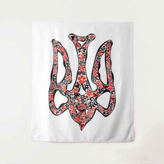 Oekraïens nationaal embleem trident tryzub gestili wandkleed (Voorkant)