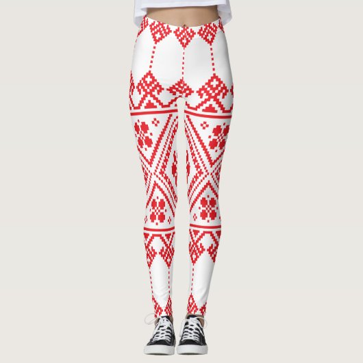 Oekraïens nationaal ontwerp aanpassen leggings (Voorkant)