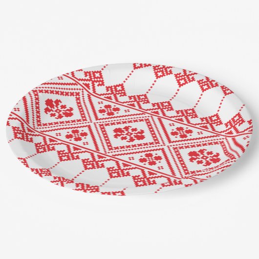 Oekraïens nationaal ontwerp aanpassen papieren bordje (Gekanteld)