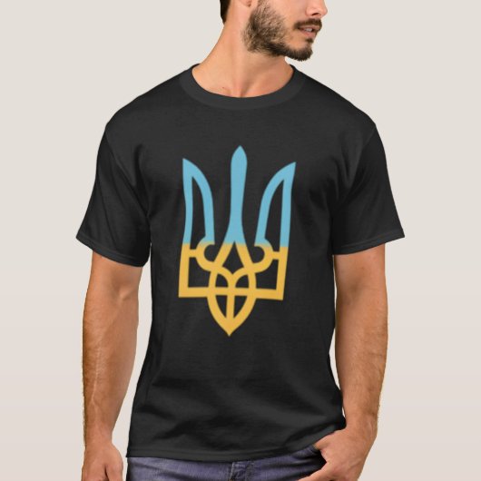 Oekraïens nationaal symbool Trident Ik sta met UKR T-shirt (Voorkant)