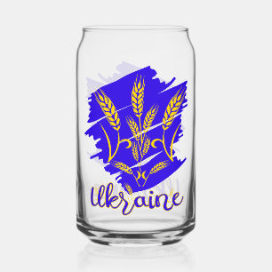 Oekraïens nationaal symbool tryzub gemaakt van tar blikvorm glas