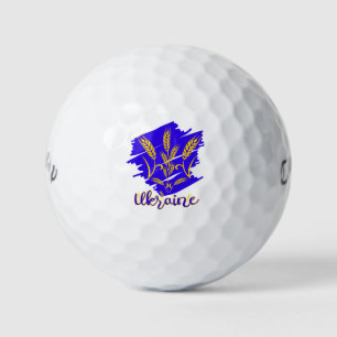 Oekraïens nationaal symbool tryzub gemaakt van tar golfballen