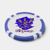Oekraïens nationaal symbool tryzub gemaakt van tar poker chips (Enkel)