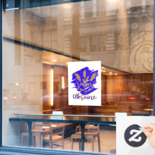 Oekraïens nationaal symbool tryzub gemaakt van tar raamsticker
