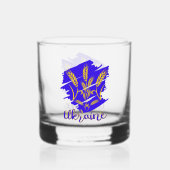 Oekraïens nationaal symbool tryzub gemaakt van tar whisky glas (Achterkant)