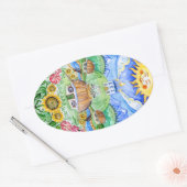 Oekraïens Paasei Pysanka Ovale Sticker (Envelop)