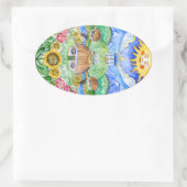 Oekraïens Paasei Pysanka Ovale Sticker (Tas)