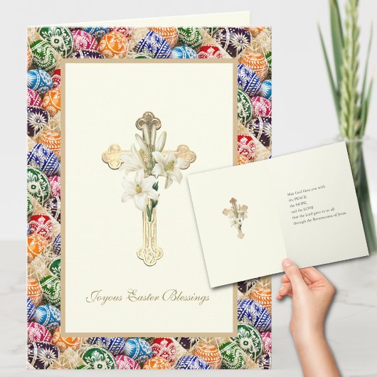 Oekraïens paaskruis met Lily Pascha Kaart