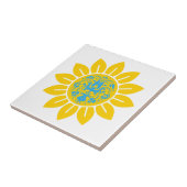 Oekraïens patroon in Zonnebloem Tegeltje (Zijkant)
